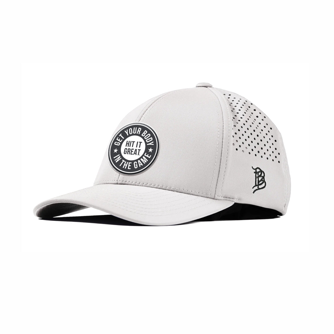 Structured Hat White/Black PVC Round logo