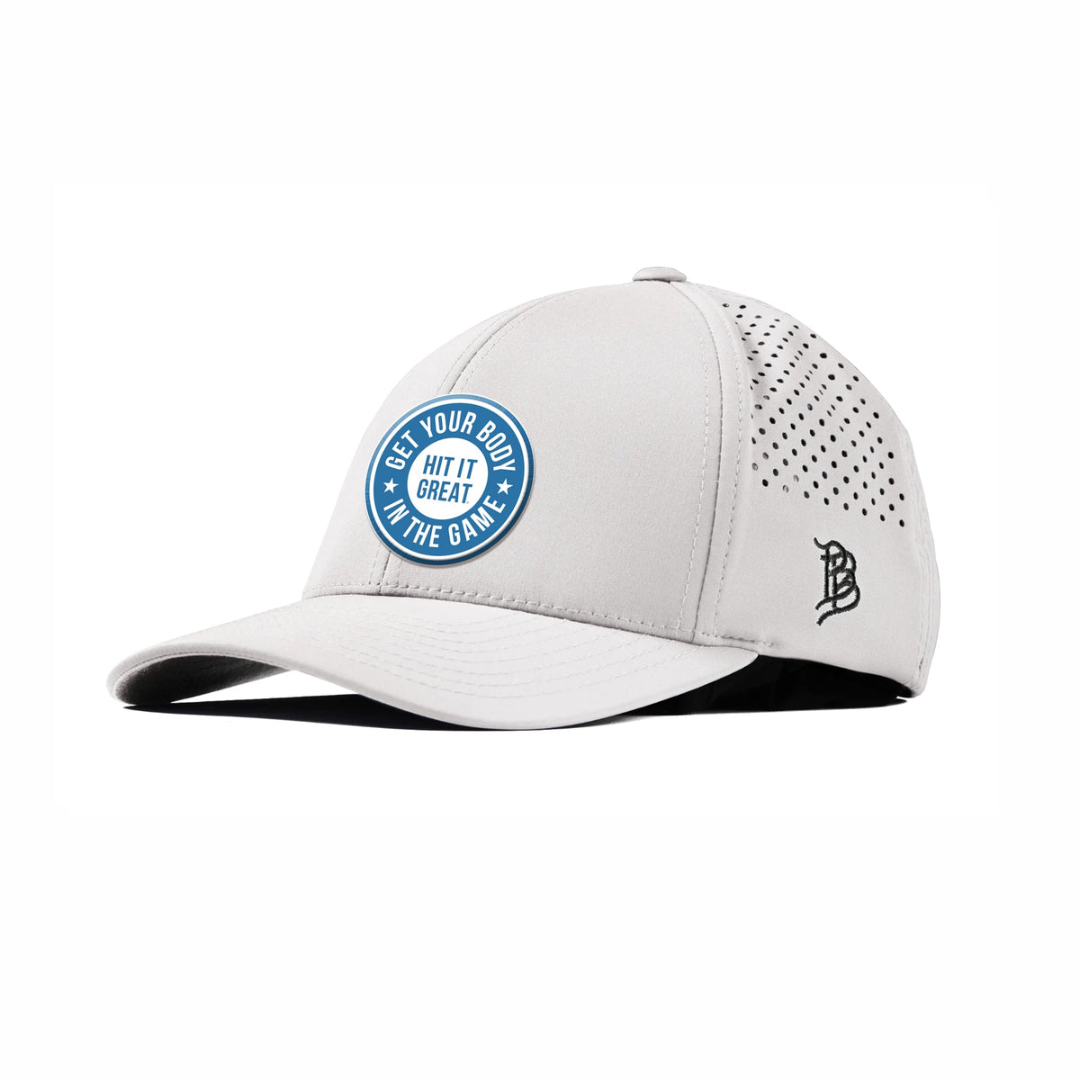 Structured Hat White/Blue PVC Round logo