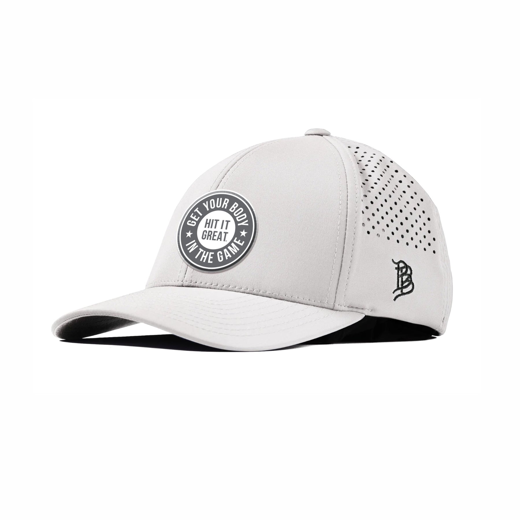 Structured Hat White/Silver PVC Round logo