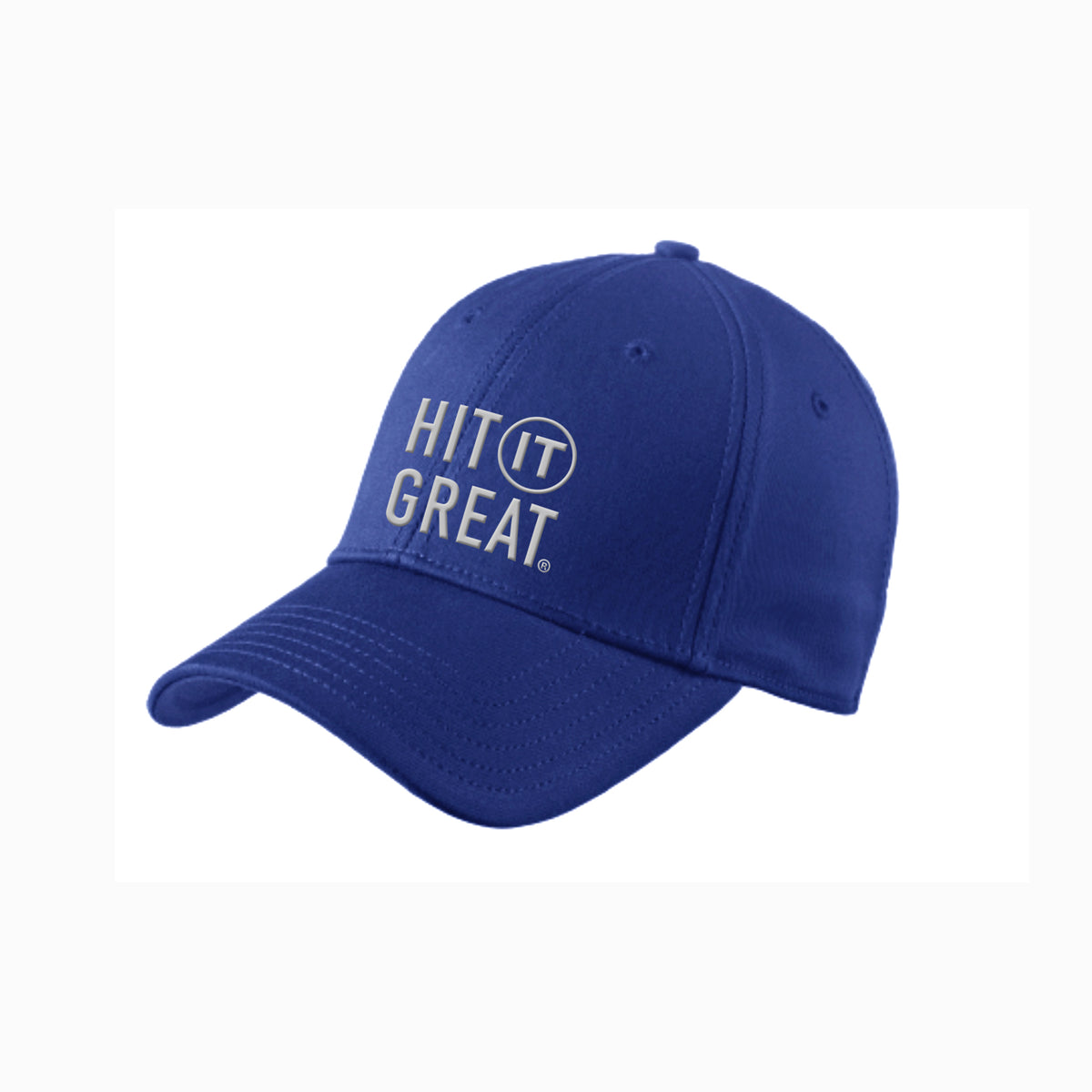 Structured Hat Royal Blue/ Silver Embroidered Stacked logo