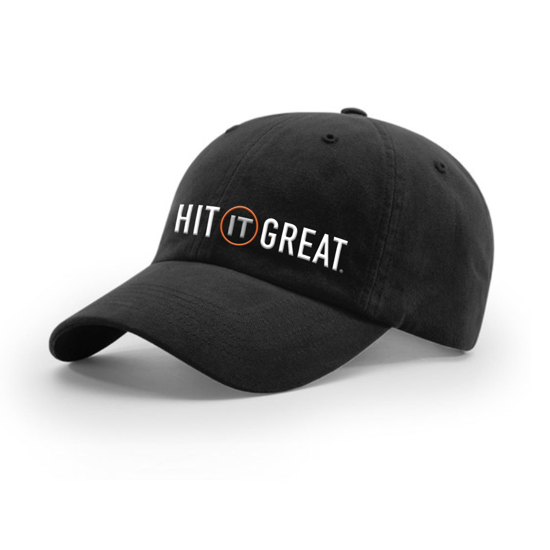 Unstructured Hat Black/White Embroidered Horizontal logo