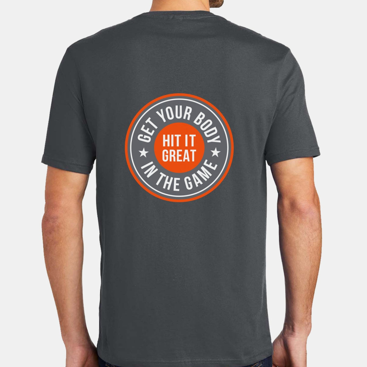 Men's T-Shirt Charcoal/Orange